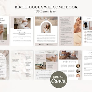 Birth Doula Contract Agreement, Birth Doula Client Intake Form, Editable Paperwork, Welcome Book, Price List Template, Invoice, CANVA image 7