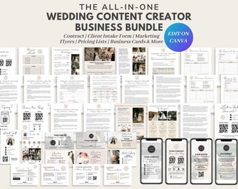Wedding Content Creator Contract & Forms Bundle, Social Media Content Creator Client Intake Form, Videography Forms Template, Pricing, CANVA