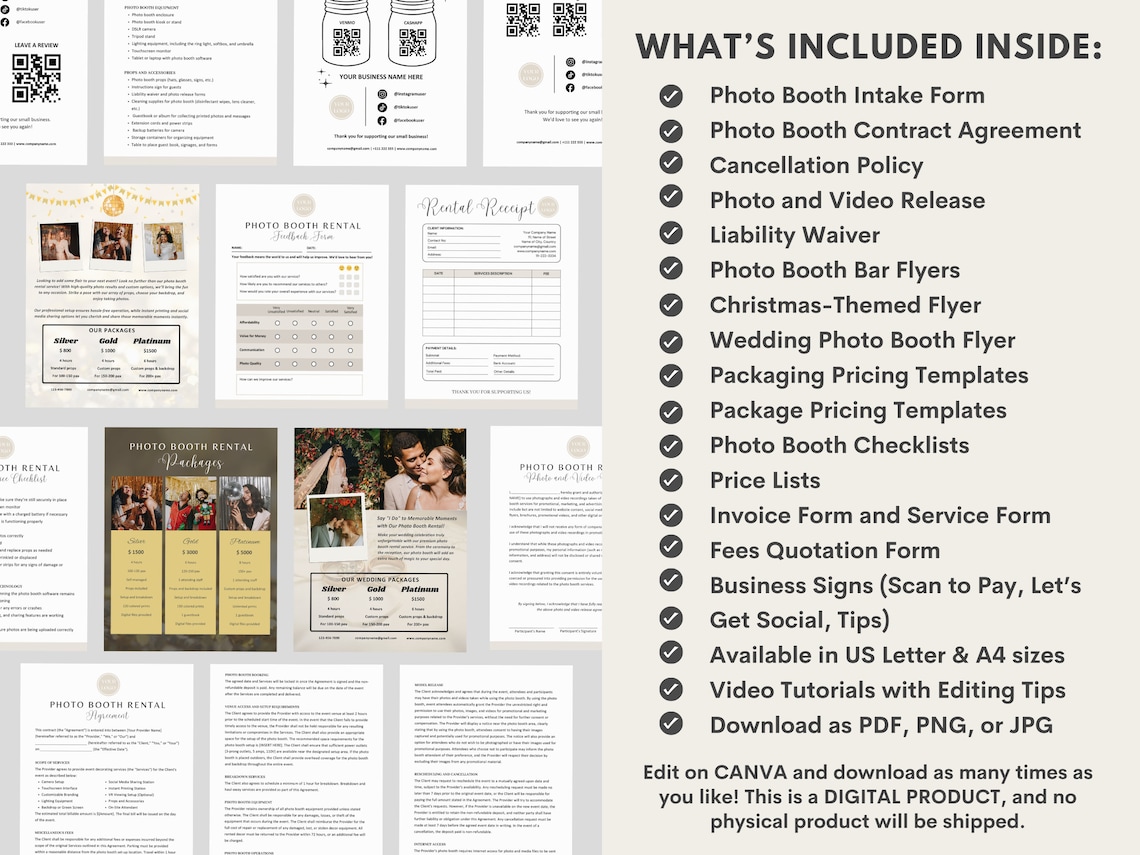 Booth Quotation Example Photo Booth Contract Template Bundle, Video Booth Rental Agreement ...