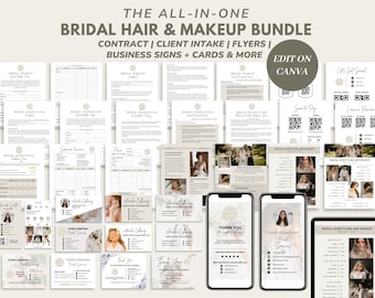 Bridal Hair and Makeup Contract Template, Beauty Salon Services Agreement, Editable Wedding Freelance Hairstylist/Makeup Artist Form, CANVA