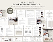 Bookkeeping Service Contract, Freelance Bookkeeper Client Intake Form, Editable Flyers Template, Invoice Template, Business Cards, CANVA