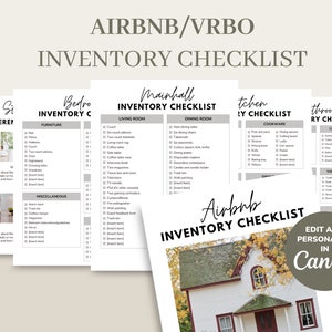 Airbnb Inventory Checklist Template, Editable Printable Rental Home Host Inventory List, VRBO Real Estate Housekeeping List CANVA
