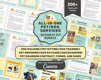 Pet Business Agreement/Contract Template, Editable Dog Walking, Pet Sitting, Training, Boarding, Grooming Client Client Intake & Forms