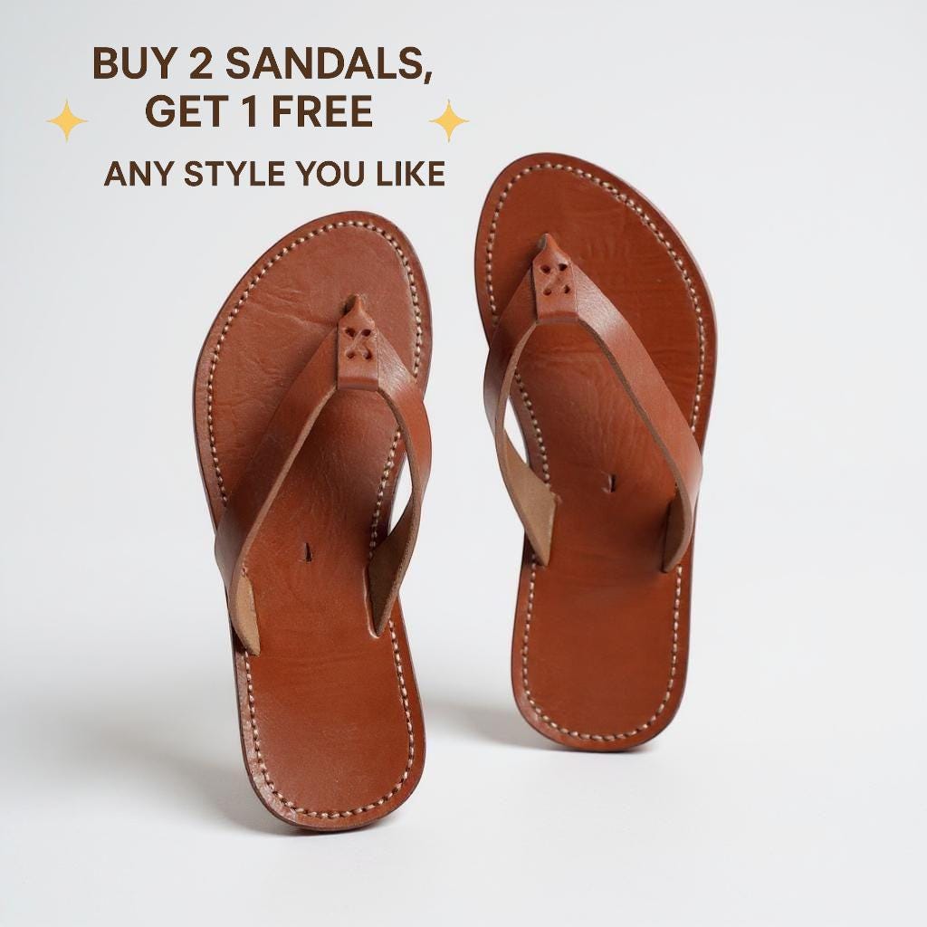Handmade Leather Flip Flops: Moroccan Beach Sandals Gift for  display picture 1