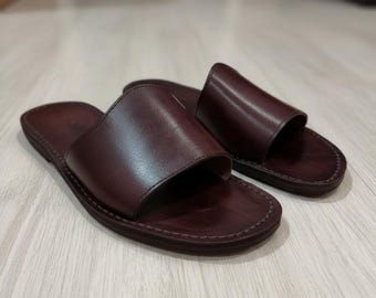 Men's Leather Sandals – Handmade Comfortable Summer Shoes – Moroccan Style Footwear"