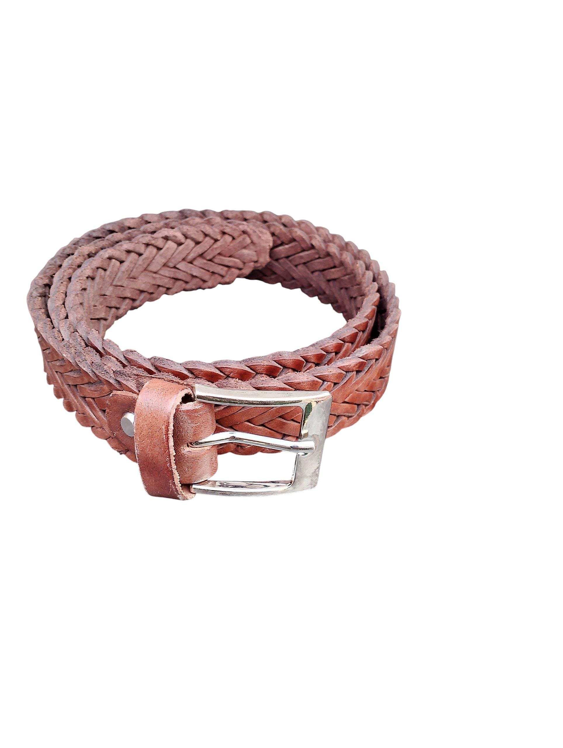 Handmade Braided Leather Belt – Moroccan Artisan Accessory 