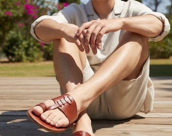 Sandalias de cuero para hombre – Zapatos de verano cómodos y hechos a mano – Calzado de estilo marroquí