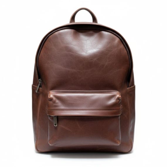 Handmade Brown Leather Backpack: Moroccan Vintage Travel 