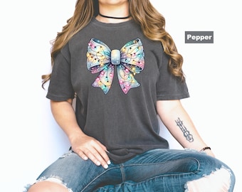 Comfort Colors® T-Shirt, Christmas Party Shirt, Coquette Christmas T-Shirt, Christmas Lights Shirt, Xmas Coquette Shirt, Merry Christmas Tee