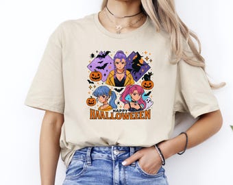 Happy Halloween Shirt, Halloween T-Shirt, Halloween Huntrix T-Shirt, Saja Girls Shirt, Cute Ghost Tee, Spooky Season Shirt
