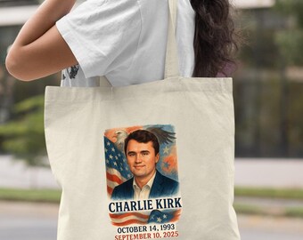 Charlie Kirk Tote Bag, Charlie Kirk Bag