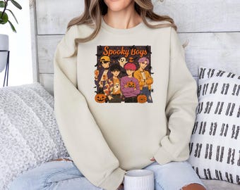 Spooky Boys Sweatshirt, Halloween Shirt, Kpop Saja Boys Shirt, Spooky Season Shirt,  Halloween Huntrix Hoodie