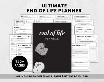 End of Life Planner: Emergency Binder, Funeral Planning (Printable PDF)