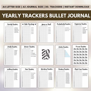Premade Yearly Bullet Journal Pages, Undated Bullet Journal Bundle, Pre-made Bujo Template, Printable Journal Inserts, Yearly Bujo Tracker