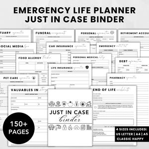 Emergency Life Planner: End of Life Binder (Printable)