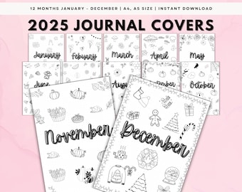 2026 Bullet Journal Cover Pages, Coloring, A4 A5 (Digital Download)