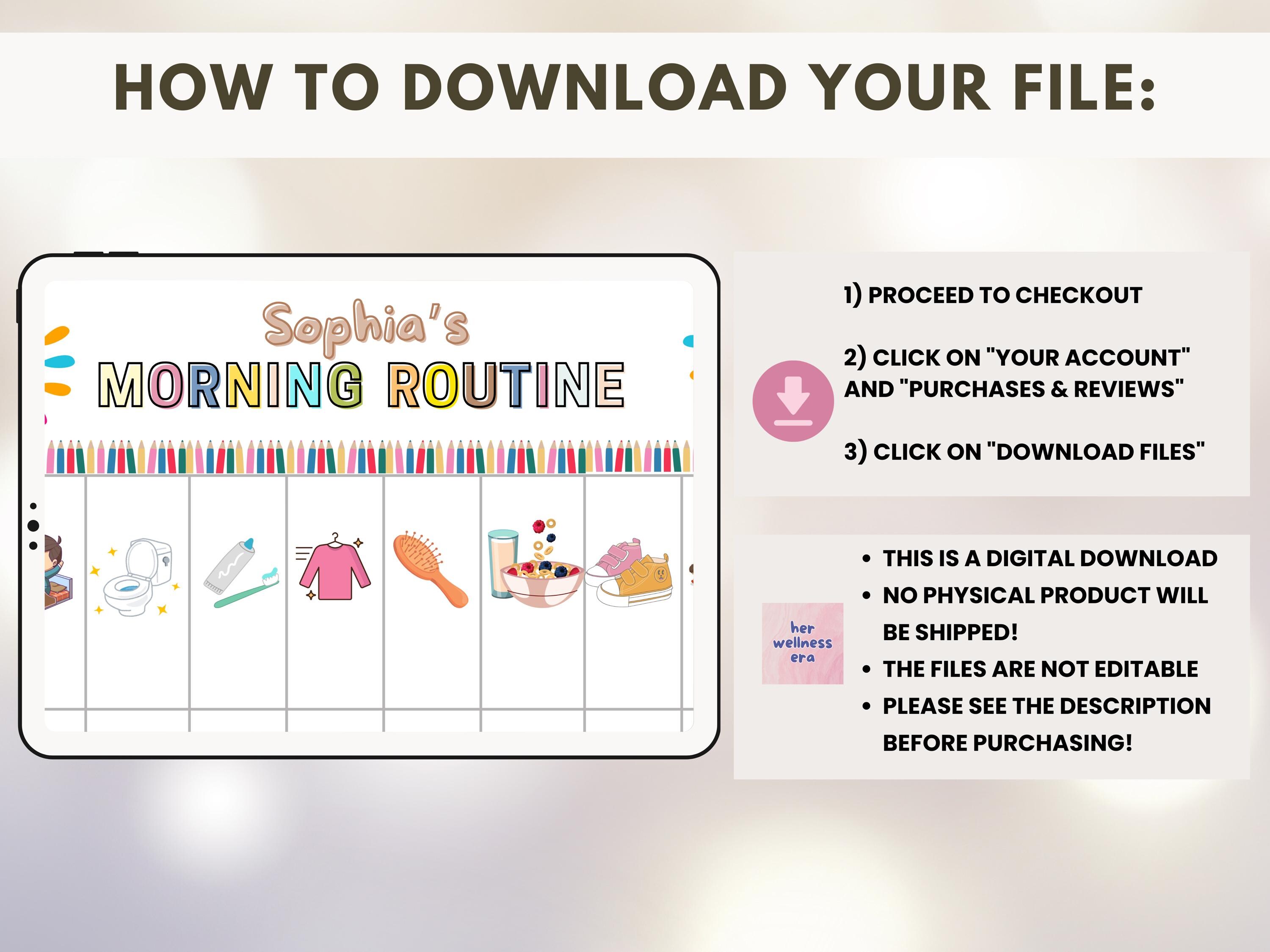 File Folder Routine Chart Kids Kids Daily Routine Flip Chart: Editable Morning, Evening, Chores (PDF ...