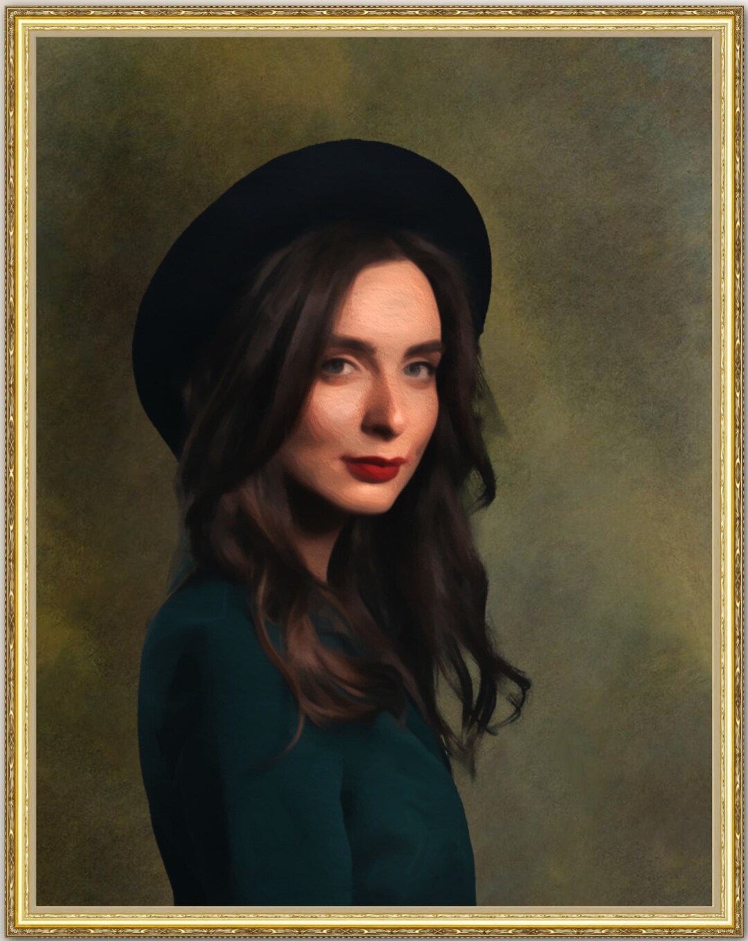 Classic Portrait Painting From Photo , Hand Painted Portrait Painting