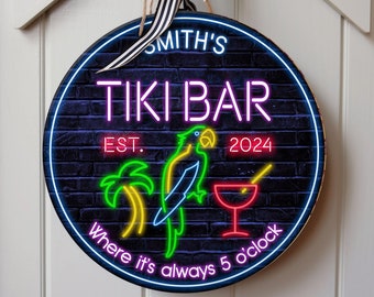 Panneaux en bois personnalisés Tiki Bar Panneaux Tiki Bar, Panneau Tiki Bar, Panneau d'arrière-cour, Tiki Bar, Tiki Lounge, Huts Tiki, Tiki Patio