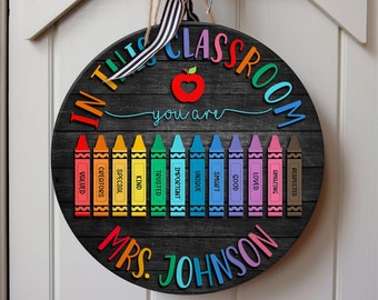 Teacher Door Sign, Teacher Gifts Personalized, Teacher Appreciation Gifts, Teacher Door Hanger, Custom Teacher Sign, Classroom Decor