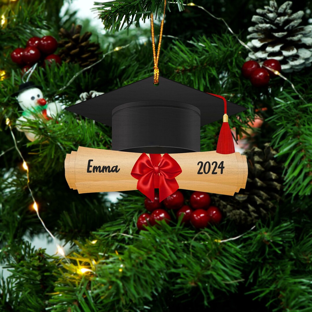 Class of 2025 Ornament, Custom Graduation Ornament, High School Graduation Gifts, 2024 Christmas