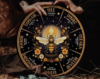 Signe personnalisé de la roue de l'année, roue de l'année de l'arbre de vie, roue de l'année wicca, calendrier sorcière 2024, calendrier de l'Avent païen
