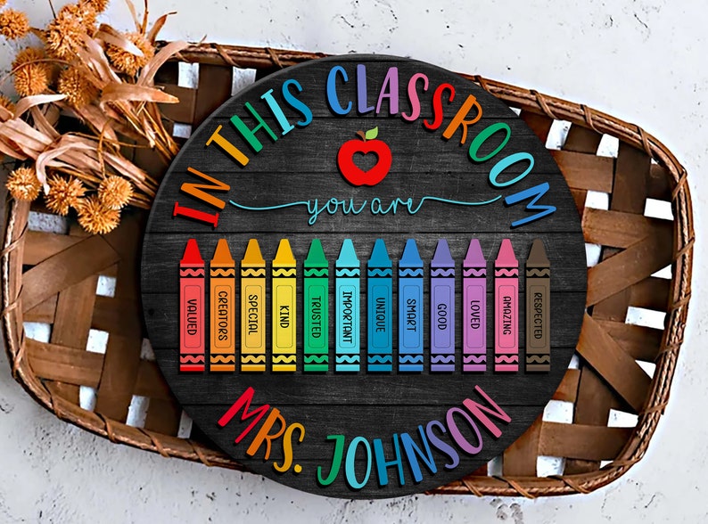 Plaque de porte personnalisée pour professeur, cadeaux pour professeur, cadeaux de remerciement pour professeur, accroche-porte pour professeur, décoration de salle de classe personnalisée, décoration de salle de classe image 6