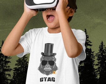 Let's Go, Gorilla Tag Blue Monke VR Gamer Shirt for Kids, Te - Inspire  Uplift