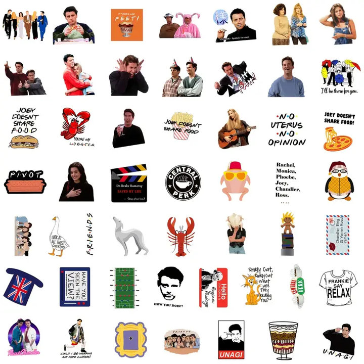 Friends Stickers Friends Random Assorted Birthday Favors Friends Gifts