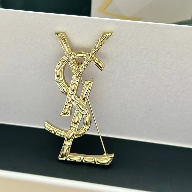 Vintage Metal YSL Pin Brooch Etsy