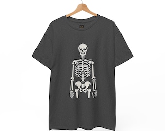 Skeleton Shirt, Goth, Black Unisex Heavy Cotton Tee