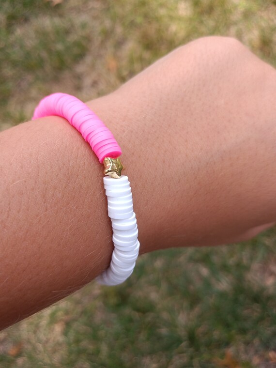 Pink and White Bracelet With Star 