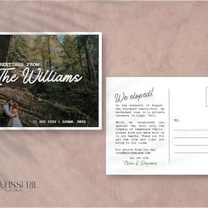 Elopement Announcement Postcard | Retro "We Eloped" Postcard | Printable Digital Download Editable Template | Personalized Card Design