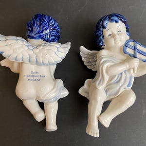 Handgeschilderde Delftsblauwe porseleinen engelen