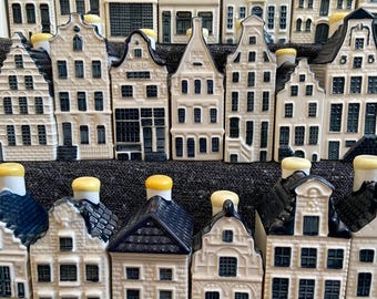 1-105 KLM Delft Blue House, KLM Dutch Houses, Holland Canal Houses