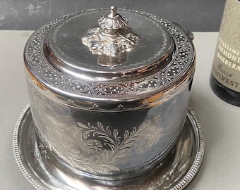 Biedermeier tobacco jar silver-plated