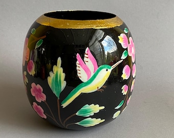 ❗️手書き　鳥の花瓶 鳥のデザインが施されたユニークな手描きのガラス花瓶 - Etsy 日本
