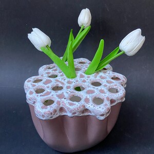 Tulip Flower Vase, White Dutch Art Vase, Modern Dutch design Tulip  Vase.