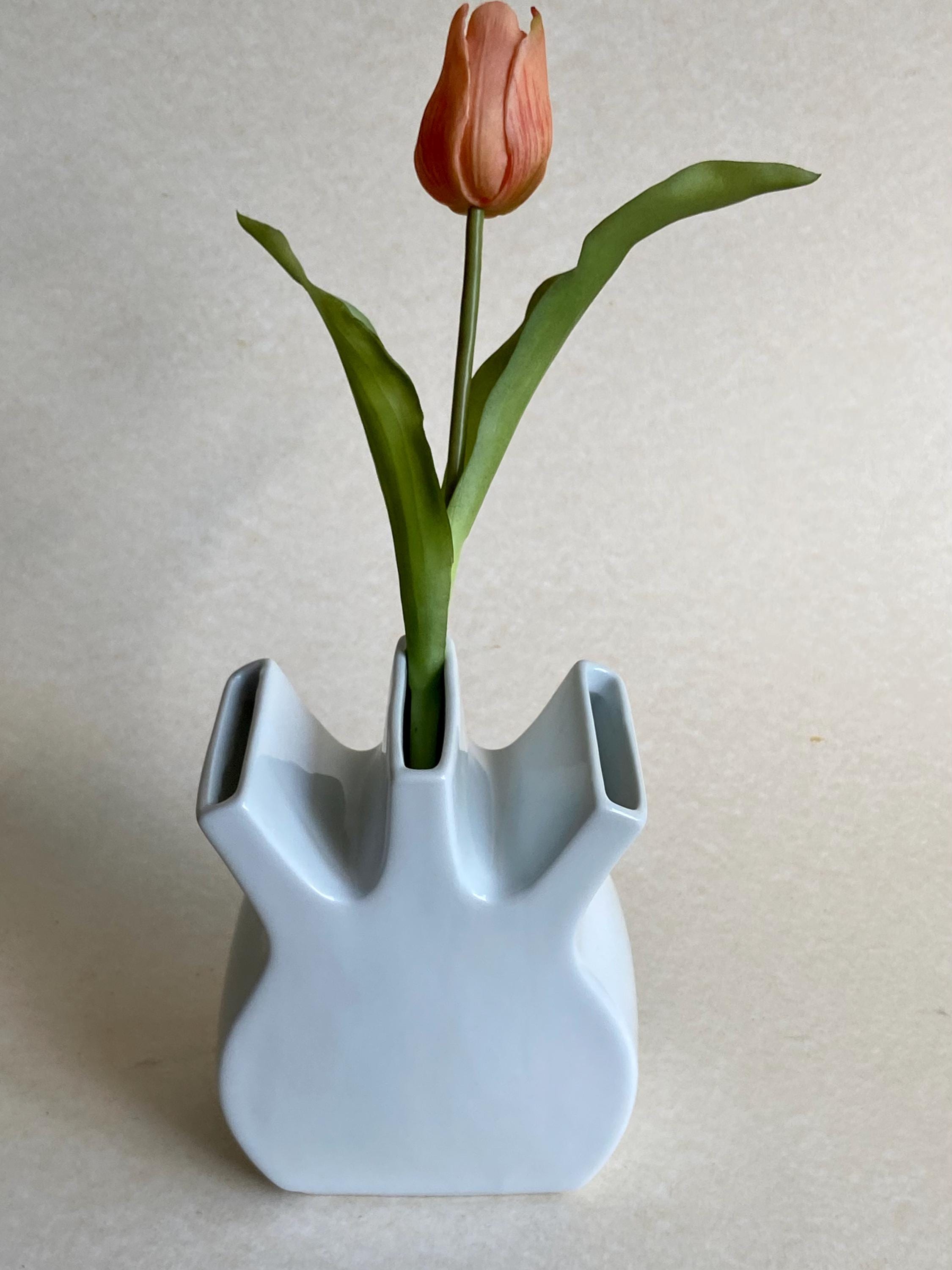 オランダ デルフト 花瓶 チューリップベース デルフトホワイトチューリップ花瓶 – 17 cm – オランダの伝統的な陶芸