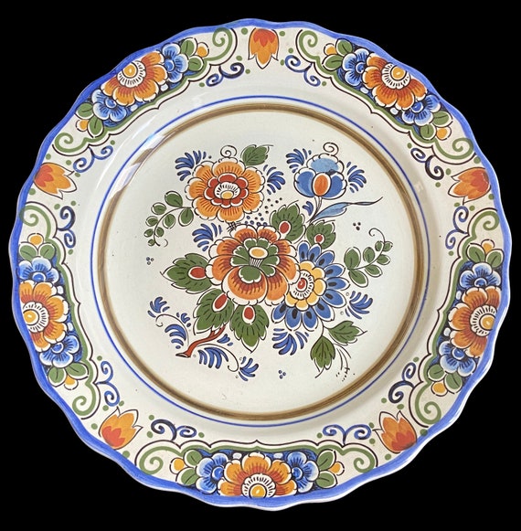 デルフト陶器の花柄皿 - 多色装飾陶器 - オランダの陶器 - Etsy 日本