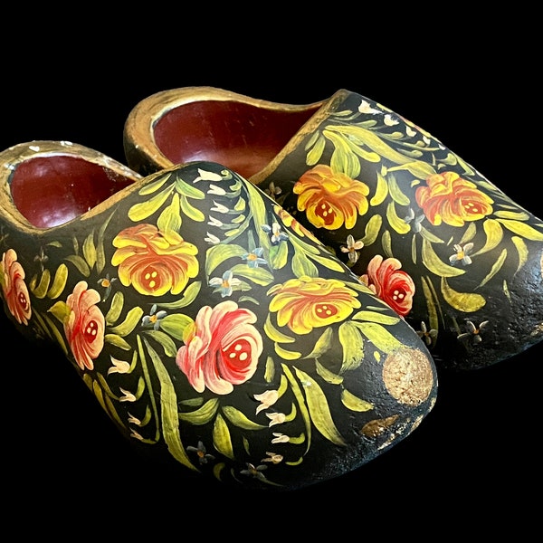 Holländische Hölzerne Holland Schuhe, Traditionelle Schuhe Clogs Hausschuhe Hölzern, Holzklomp Clogs mit geschlossenem Rücken, handgeschnitzte Holzclogs