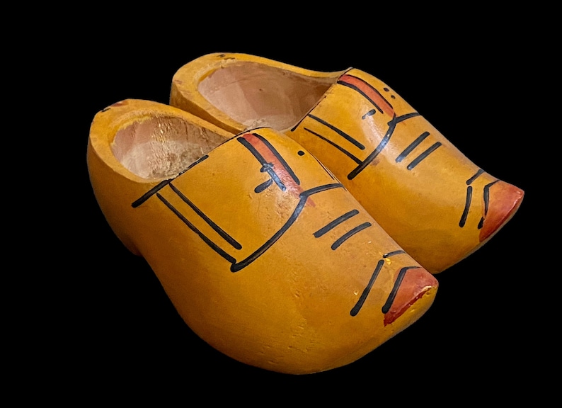 Dutch Wooden Holland Shoes, Traditional Footwear Clogs Slippers Wooden, Wood Klomp Clogs With Closed Back, Hand Carved Wood Clogs image 1