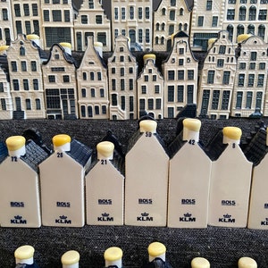 36-70 KLM Delft Blue House, KLM Dutch Houses, Netherland Holland Canal Houses, Amsterdam Row Houses Set, KLM Business Class Bottle Houses image 4