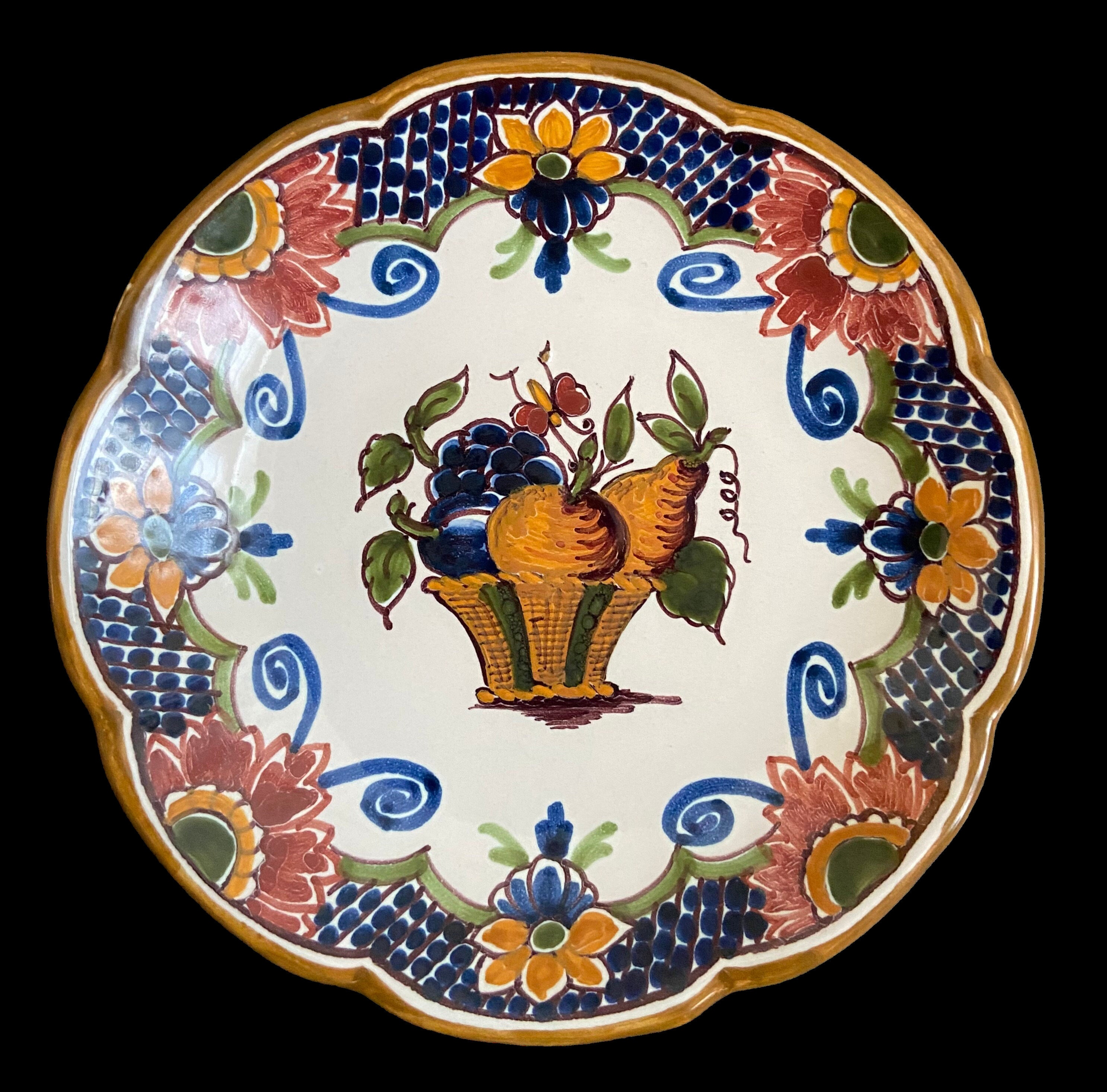 デルフト 飾り皿 直径約21㎝ 花模様 作者サインあり カッパドキア トルコ selma hatice Yahoo!オークション -「デルフト 皿」の落札相場・落札価格