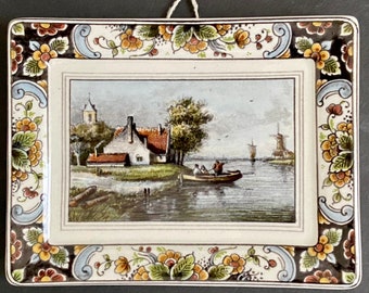 Dutch Delftsblauw Polychrome Wall Plate -  Ceramic Decor