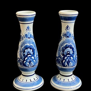Delft Blue Ceramic Vase - Handpainted Single Flower Pottery - Dutch Decor - Artys Vase