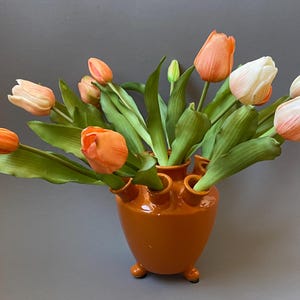 Dutch Art Vase, Modern Dutch design  smal orange.&quot;Tulip Vase