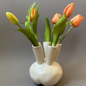 Dutch Art Vase, Modern Dutch design small white vase