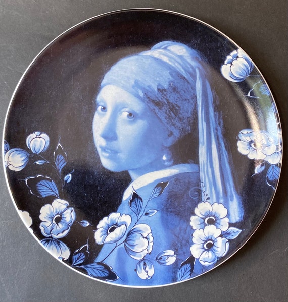 Delftware 真珠の耳飾りの少女 プレート 現代デルフトフェルメールの肖像画 - 真珠の耳飾りの少女 - オランダ製