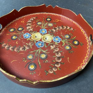 Hand-painted Hindeloopen Tray, Decor Dutch Folkart Tray, Wooden Decorative Tray, Hindelooper Serving Tray